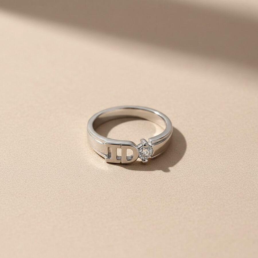 Silver Letter Ring