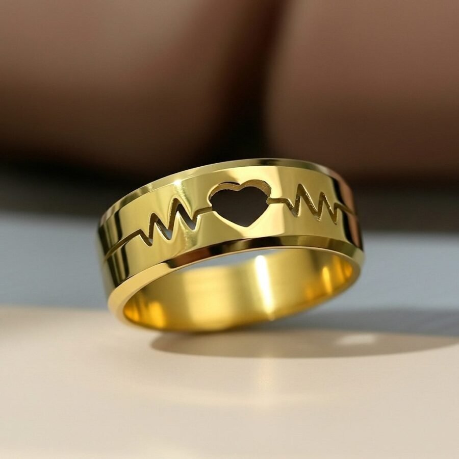 Gold roman numeral ring for women – stainless steel ring Pakistan – view 2