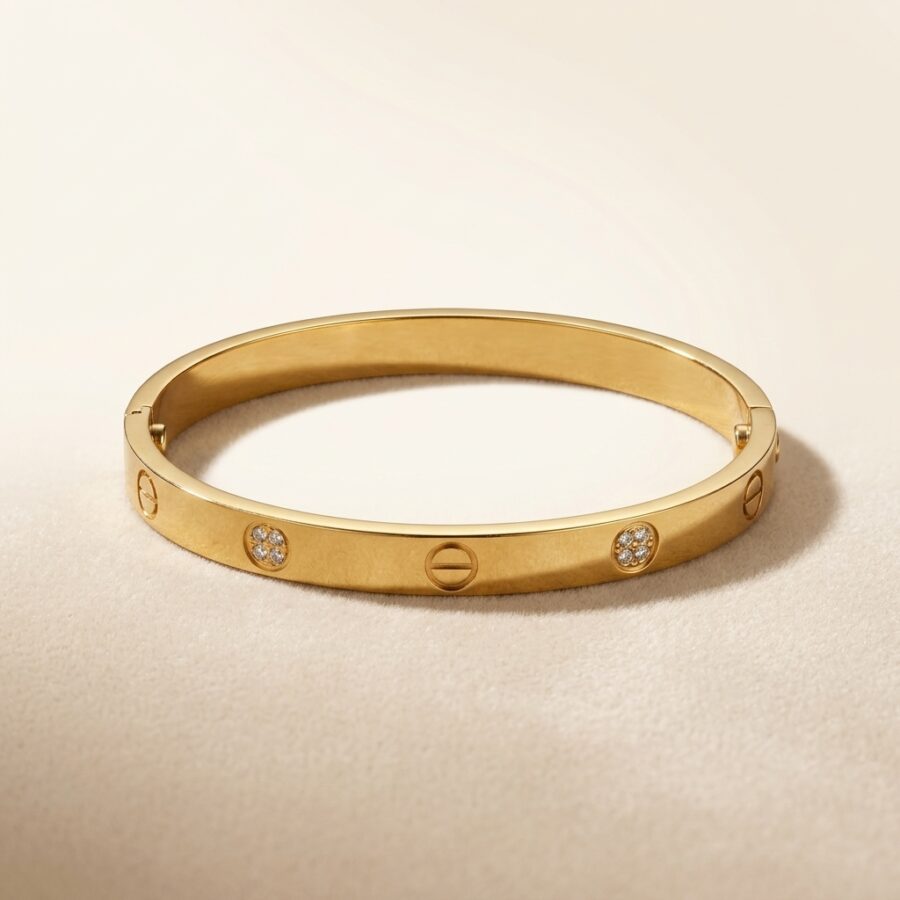 Gold Screw Motif Women's Bracelet
