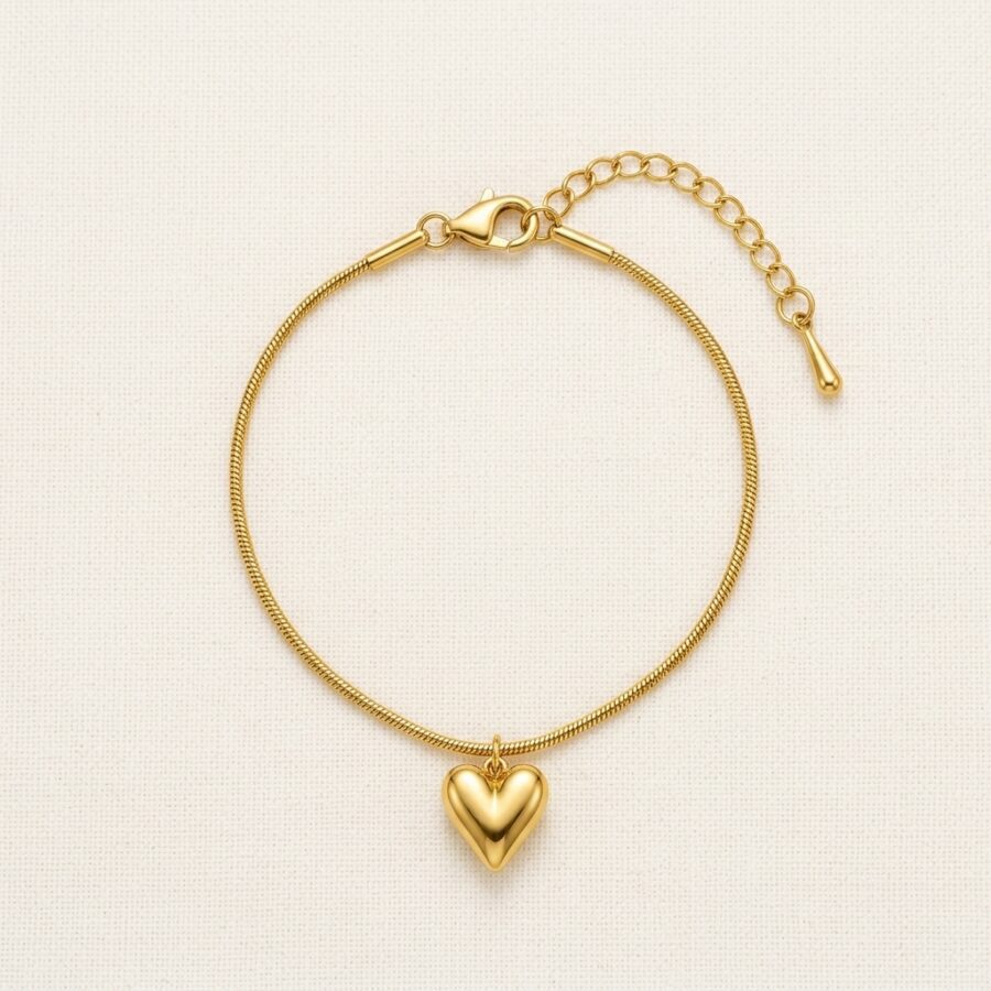 Gold Heart Chain Women's Bracelet