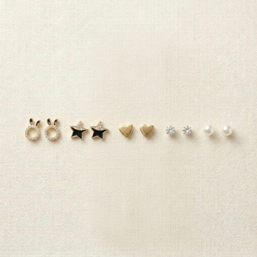 Modern 5 in 1 Stud Earrings Set