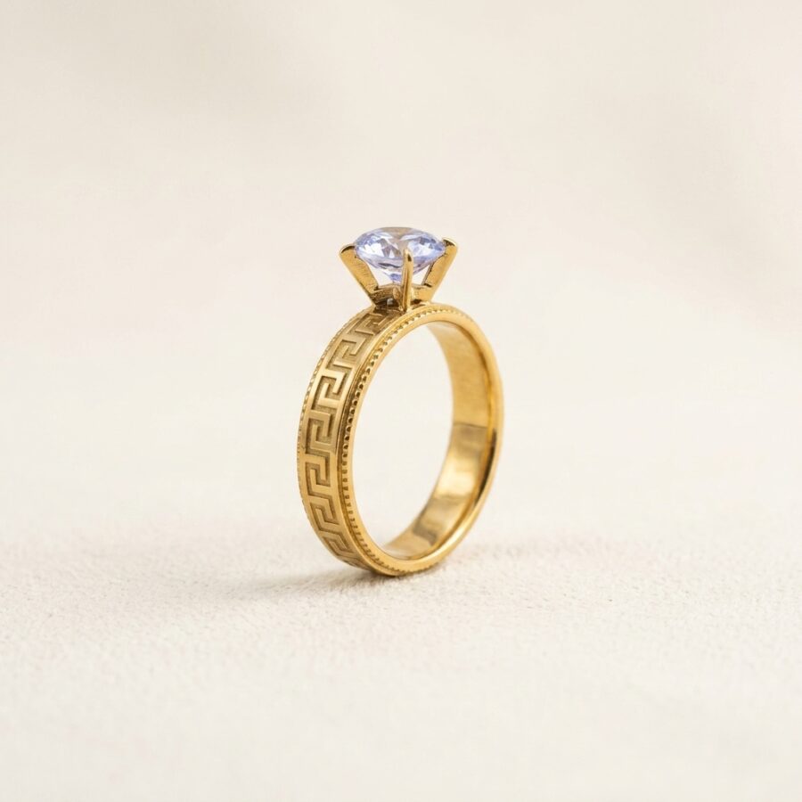 Gold Solitaire Ring