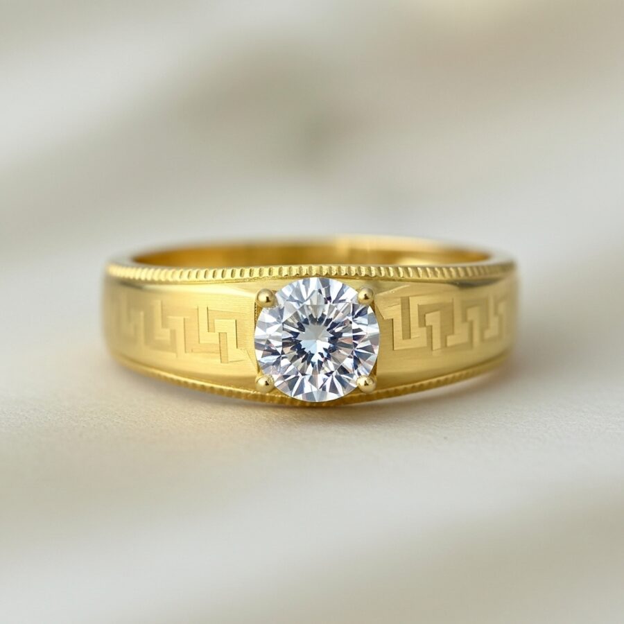 Gold Solitaire Ring