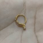 Twilight spark gold drop nose ring for women – stainless steel Pakistan – view 2
