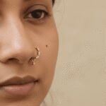 Twilight spark gold drop nose ring for women – stainless steel Pakistan – view 3