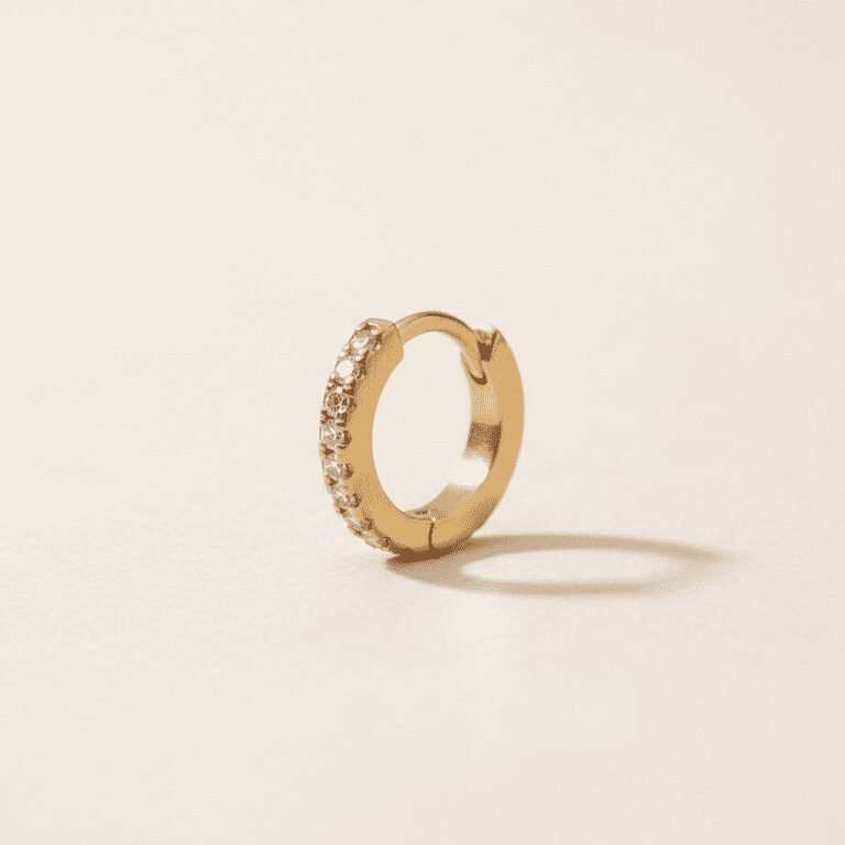 Zara sparkle hinged gold nose hoop for women – stainless steel Pakistan – view 2
