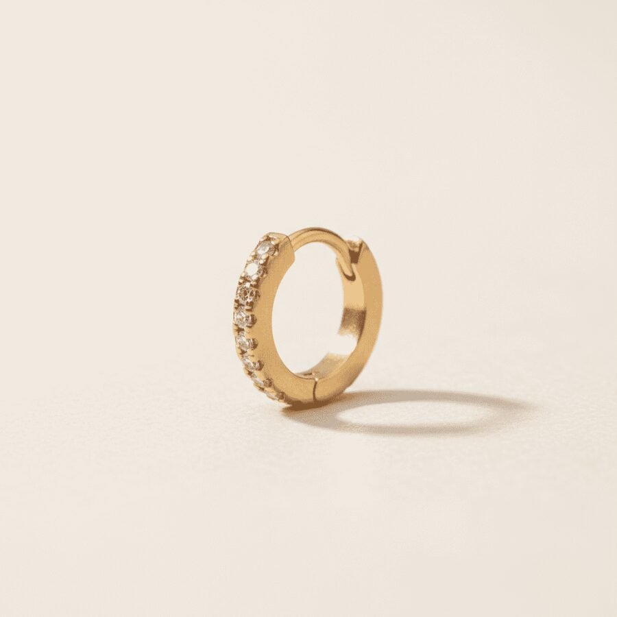 Zara sparkle hinged gold nose hoop for women – stainless steel Pakistan – view 2