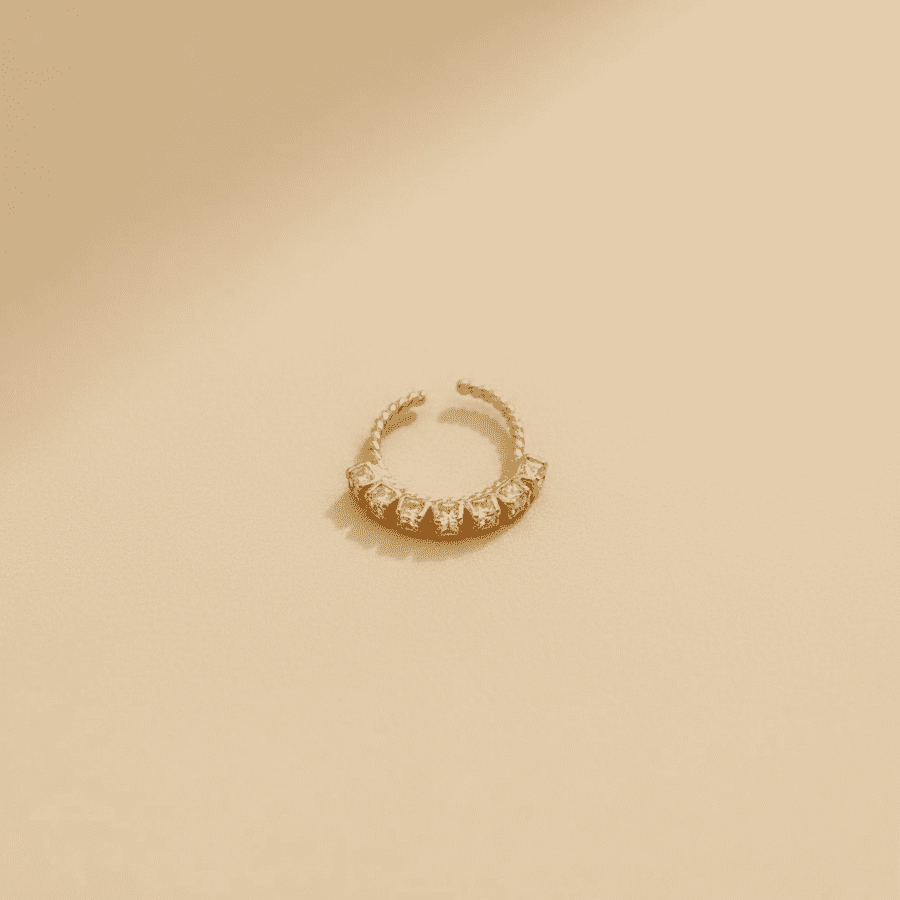 Gold Princess Cut Diamond Nose Ring