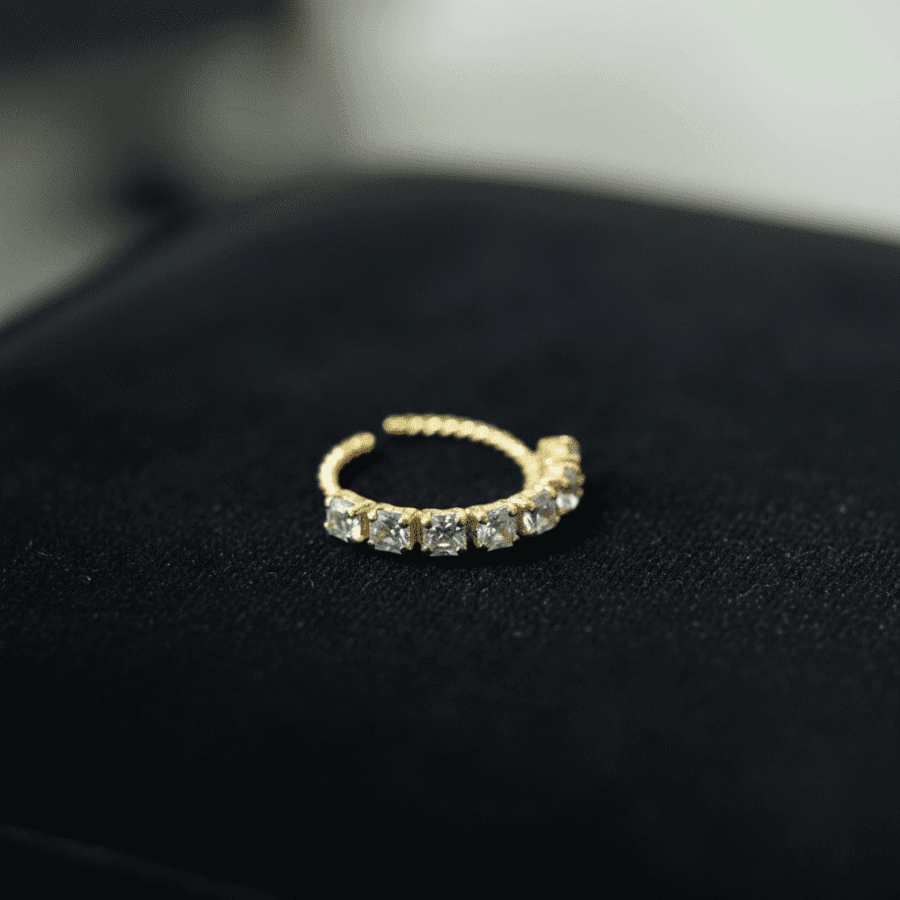 Gold Princess Cut Diamond Nose Ring