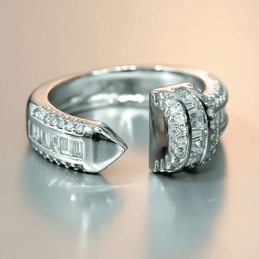 Silver arrowhead crystal ring for women – stainless steel ring Pakistan – view 2