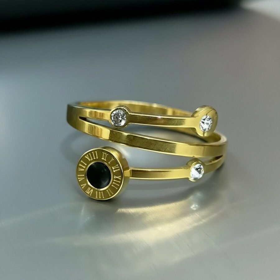 Gold spiral wrap ring for women – stainless steel ring Pakistan – view 2