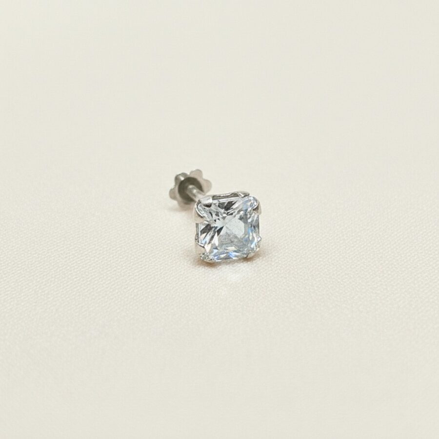 Minimal Square Cz Nose Pin