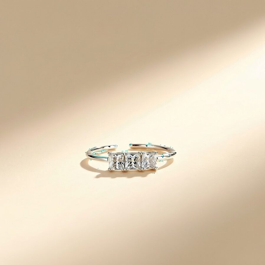 Minimal Emerald Baguette Cz  Nose Ring