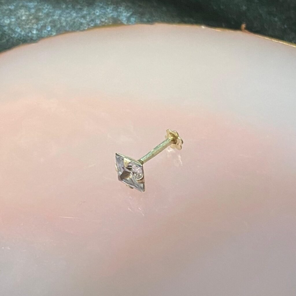 Women's Minimal Square CZ Nose Pin - stainless steel nose pin for women in Pakistan