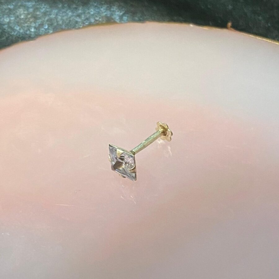 Minimal Square Cz Nose Pin