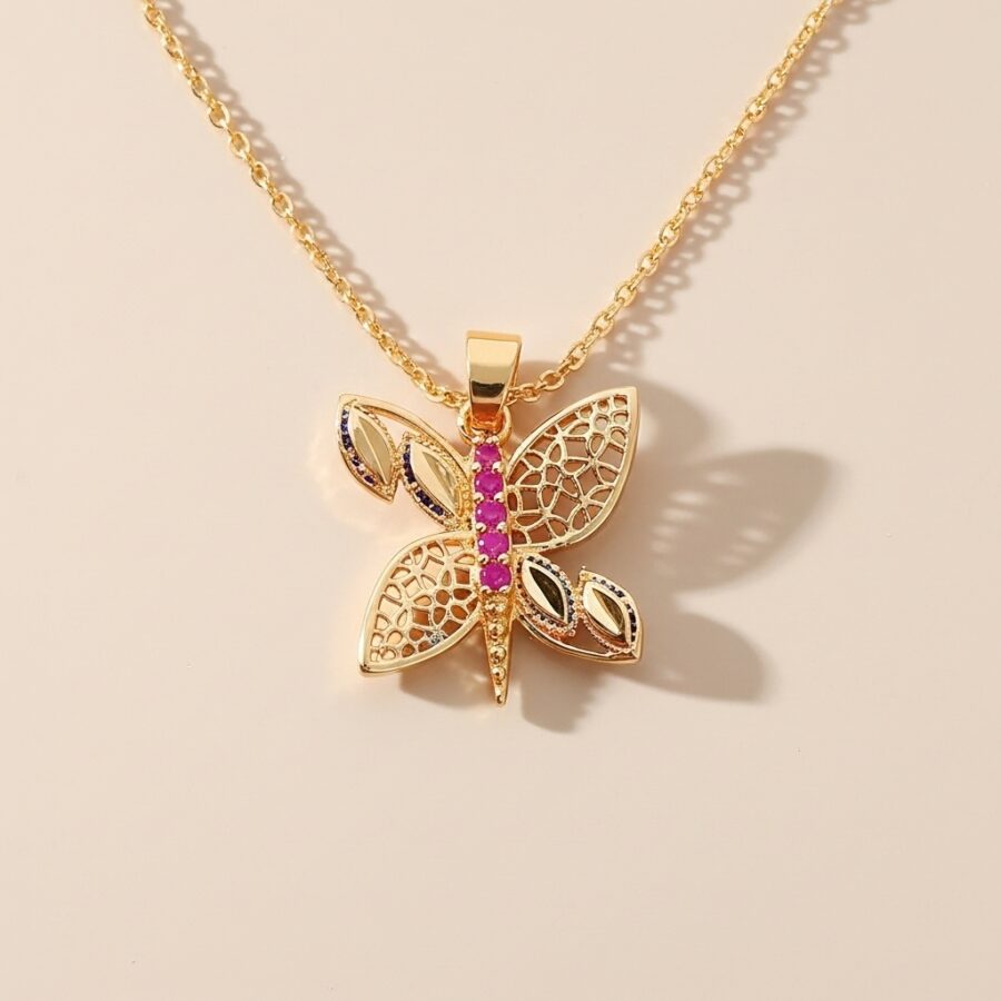 Eternal Gold Butterfly Necklace Set