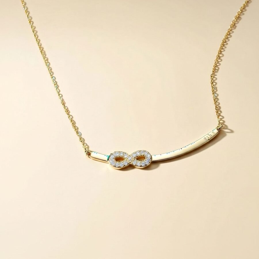 Infinity bar necklace for women – stainless steel necklace Pakistan – view 2