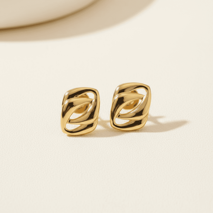 Gold Knot Twist Women's Earrings