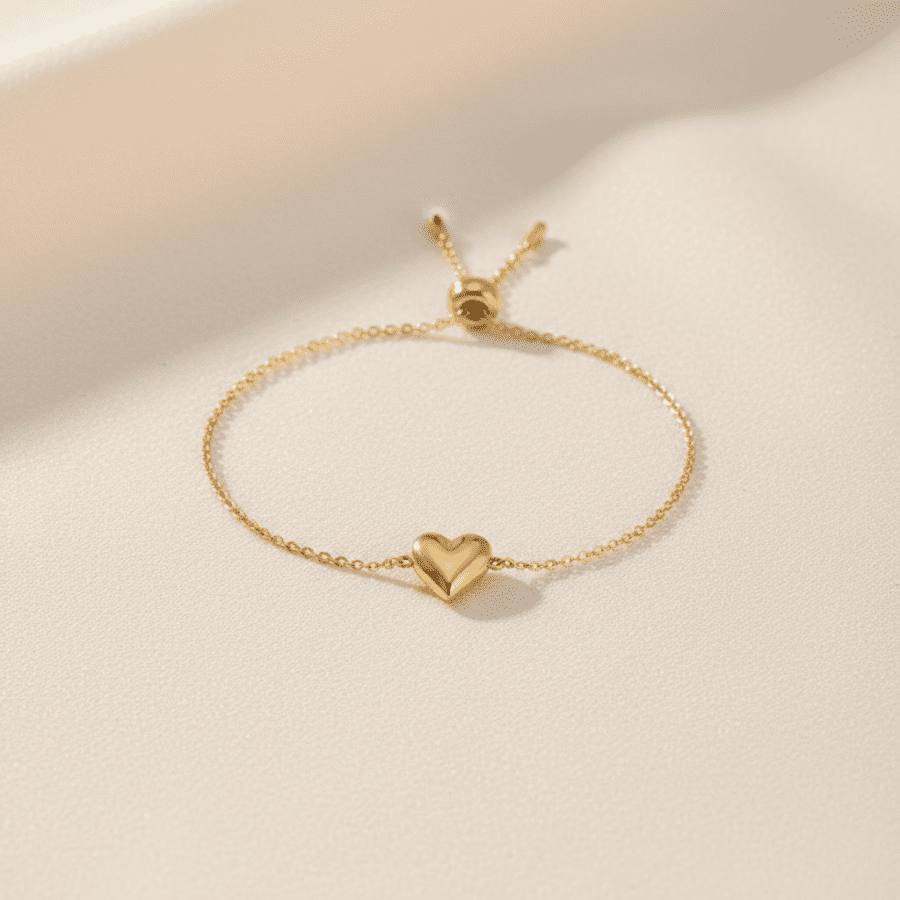 Gold Heart Chain Women's Bracelet