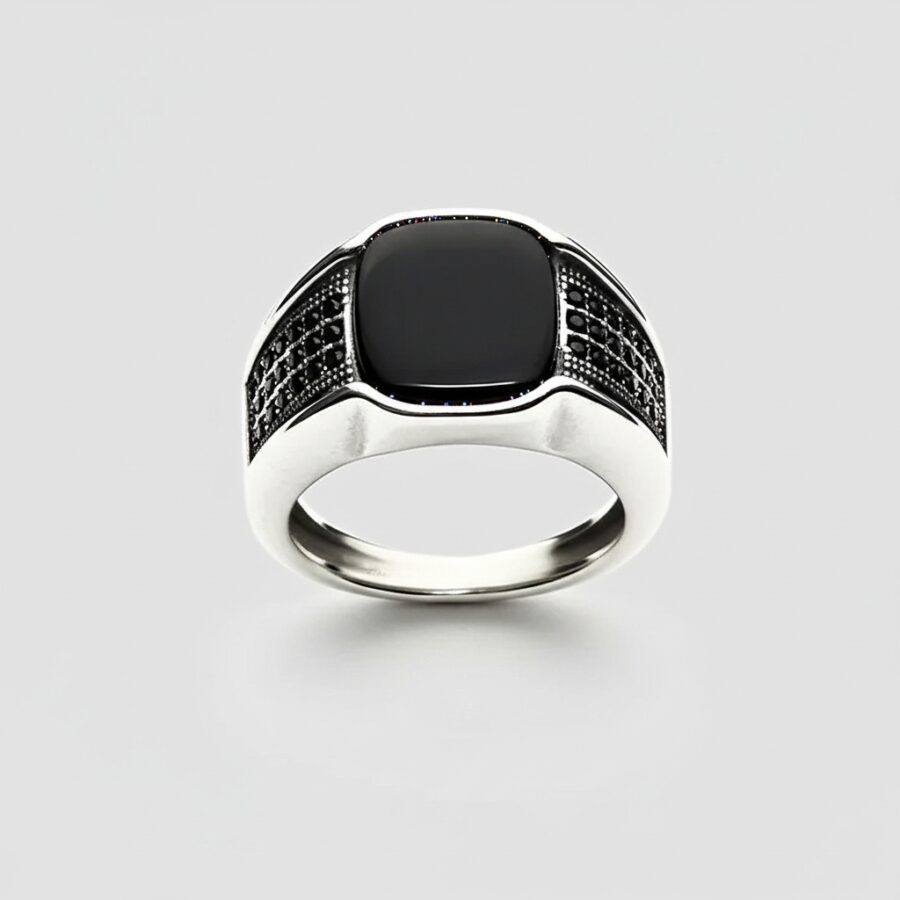 Men's Black Onyx Signet Ring