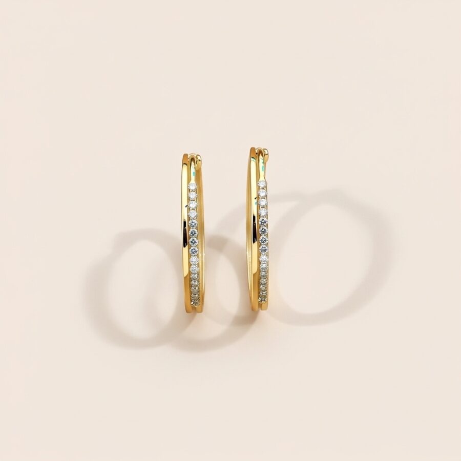 Luxe Double Hoop Diamond Earrings