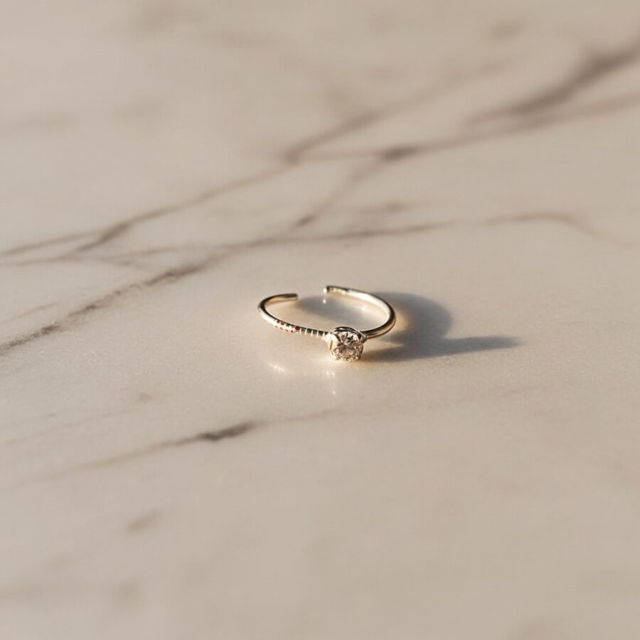 Silver Diamond Nose Ring