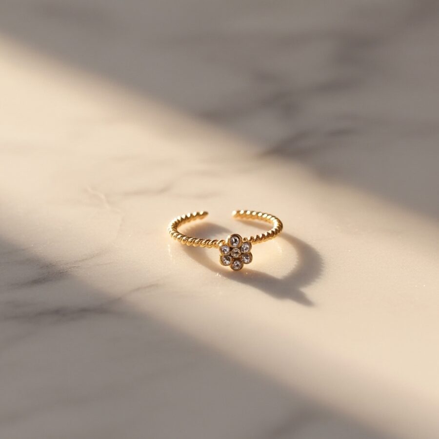 Radiant Flower Diamond Twisted Nose Ring