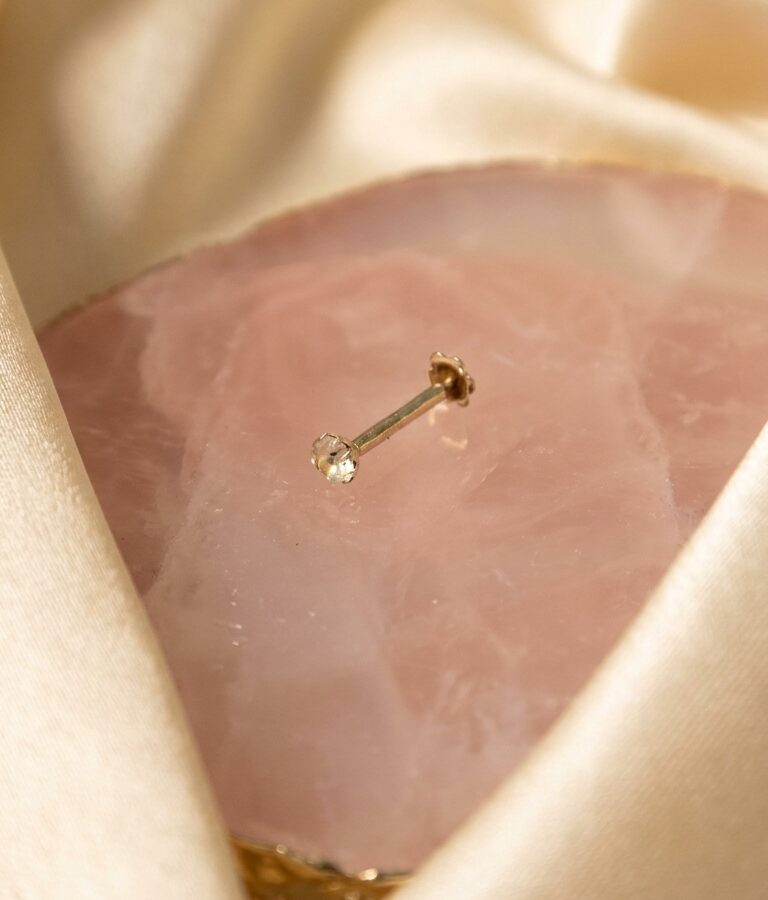 Silver Diamond Gem Nose Pin